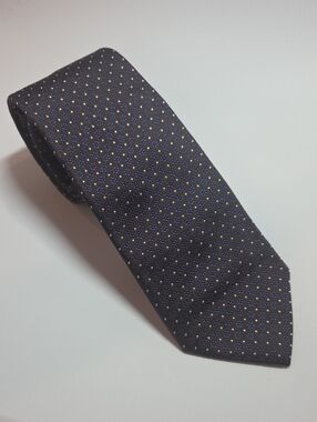 Suitsupply Mens Dark Brown 100% Italian Silk Tie w/ Blue Floral Micro Pattern 3"